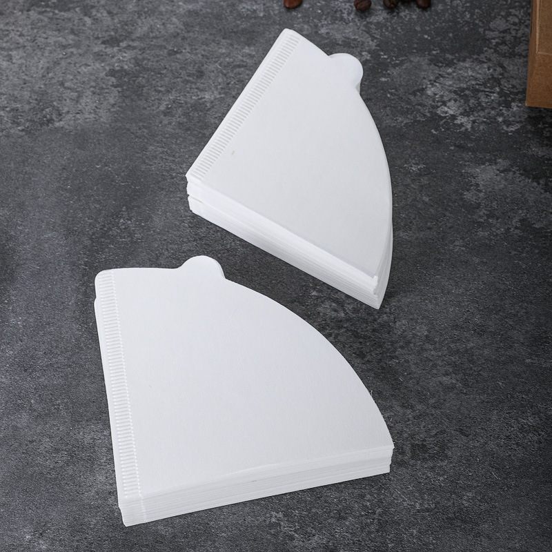 Coffee Filter Paper American Coffee Machine Fan-shaped Conical Filter Paper White Wood Pulp Coffee Filter Paper V60 Filter