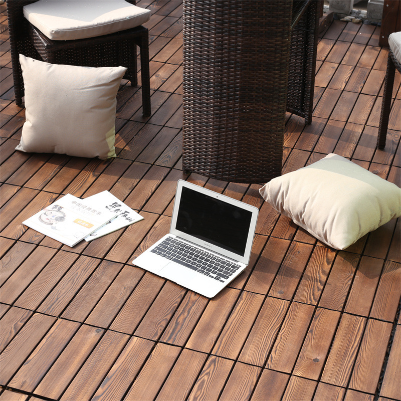 Carbonized solid wood floor anti-corrosion balcony courtyard outdoor terrace floor laying corridor outdoor splicing floor manufacturers