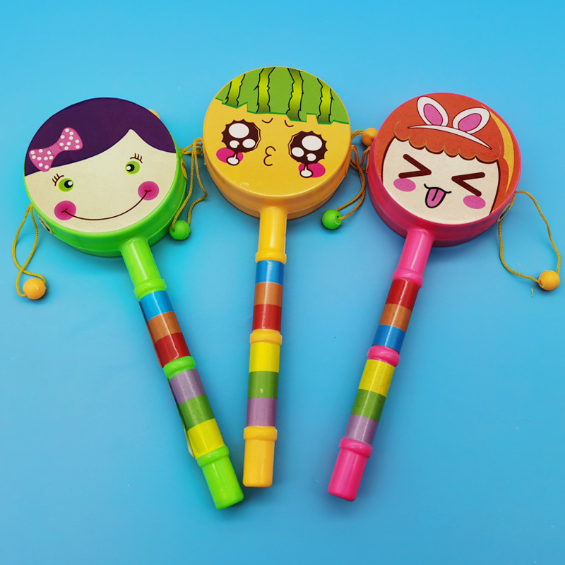 Baby rattle toy children's expression rattle toy cartoon pattern plastic toy stall wholesale