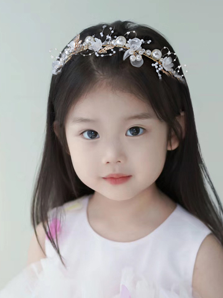 Children's Garland Headwear, Forest Pearl Headband, Braided Hairband, Girl's Headband, Cute Princess Flower Girl's Headband, Hair Accessories