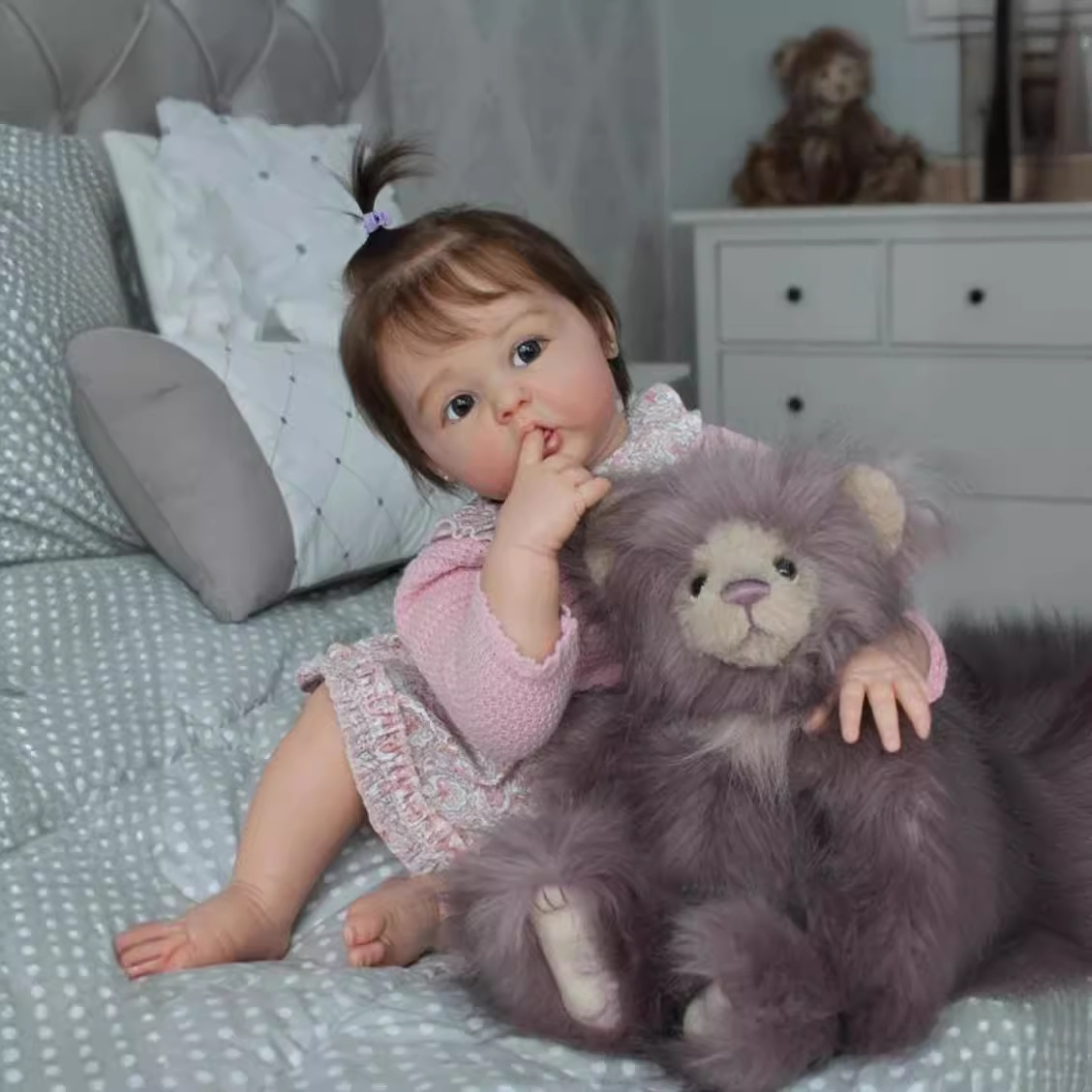 3D High-Color Realistic Baby Doll with Veins and Blue Veins, 60cm Cotton Body, Cute Reborn Baby Doll, Birthday Gift