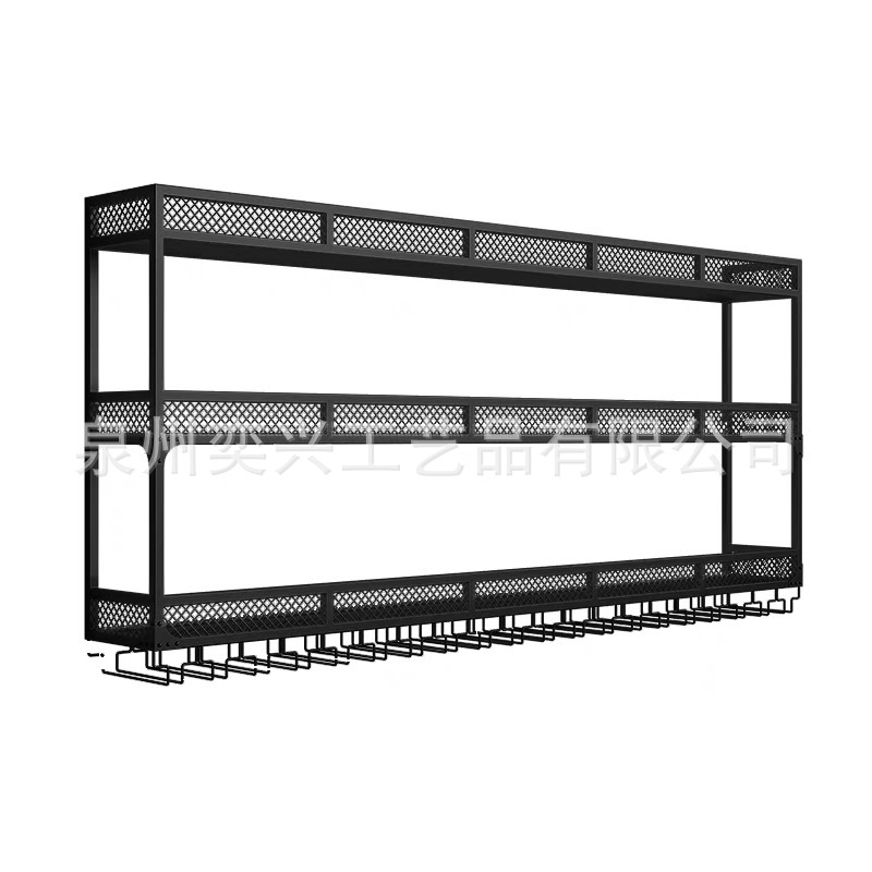 Wall-Mounted Red Wine Display Rack Bar Restaurant Wine Bottle Storage Rack with Light Export Disassembly Model
