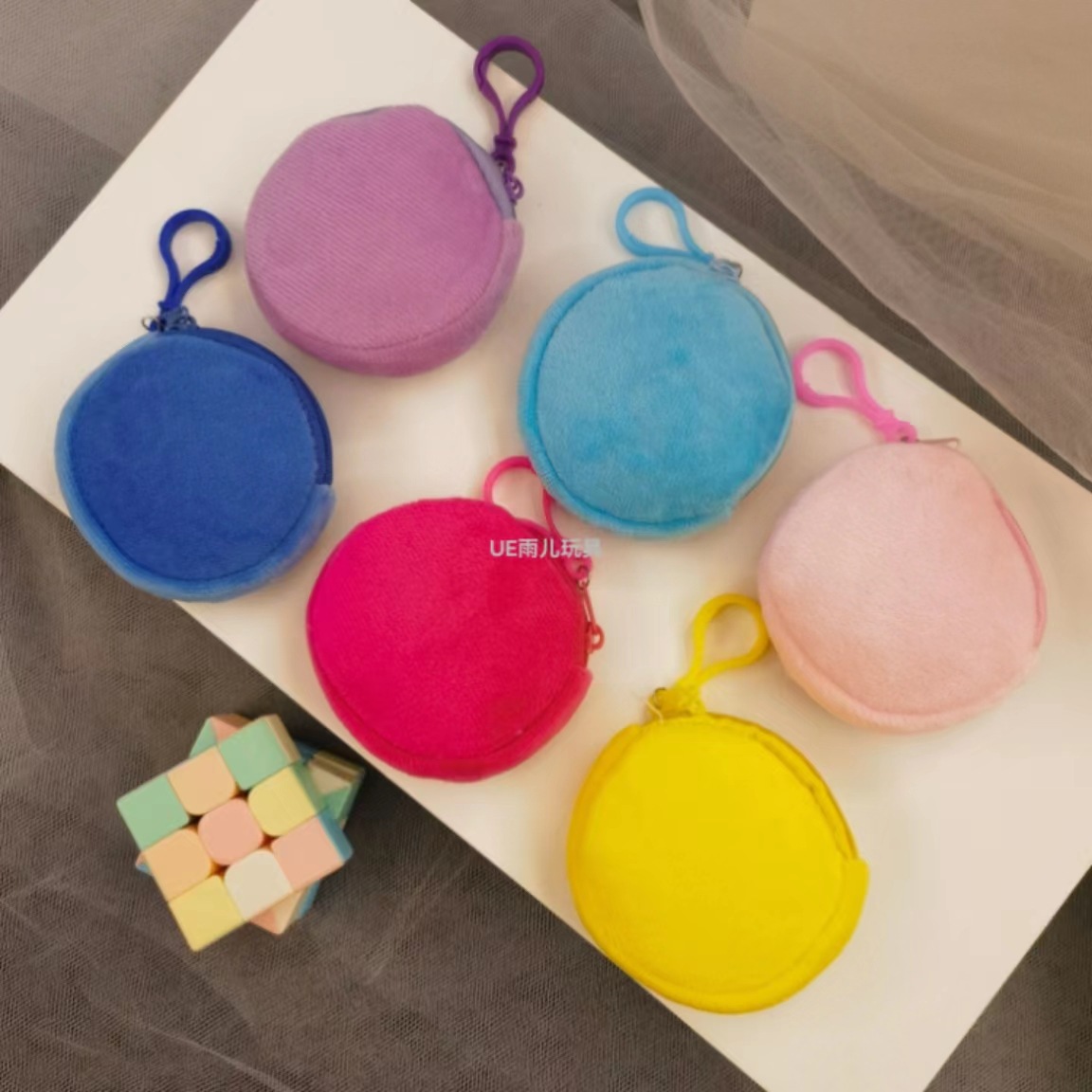 Cute Creative Bookbag Coin Purse Hanging Keychain Bag Pendant Simple Headset Storage Bag Light Board Bag