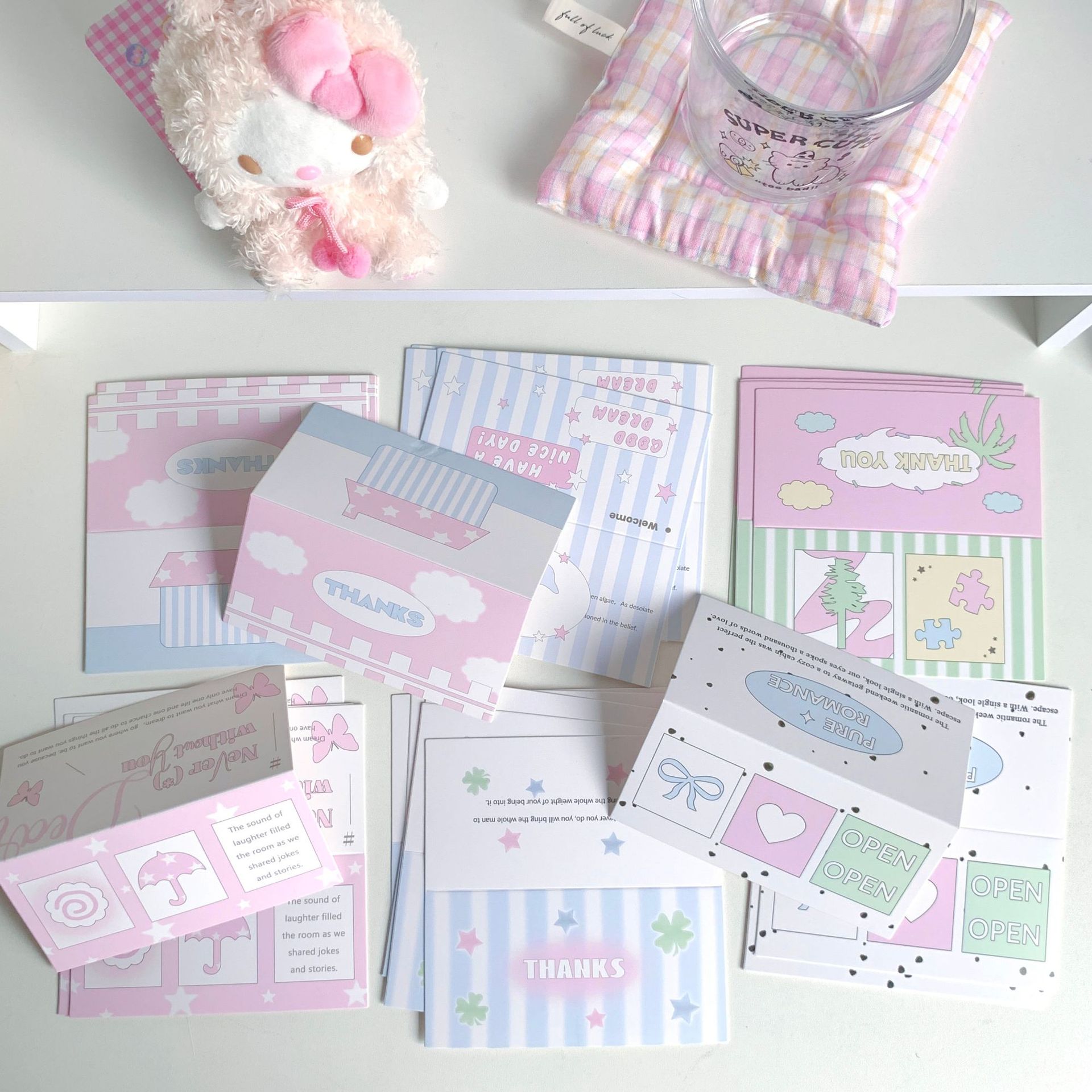 Original ins Style Folding Big Card Head Love Bean Small Card Packaging Material Star-chasing Jewelry Gift Card Packaging Card