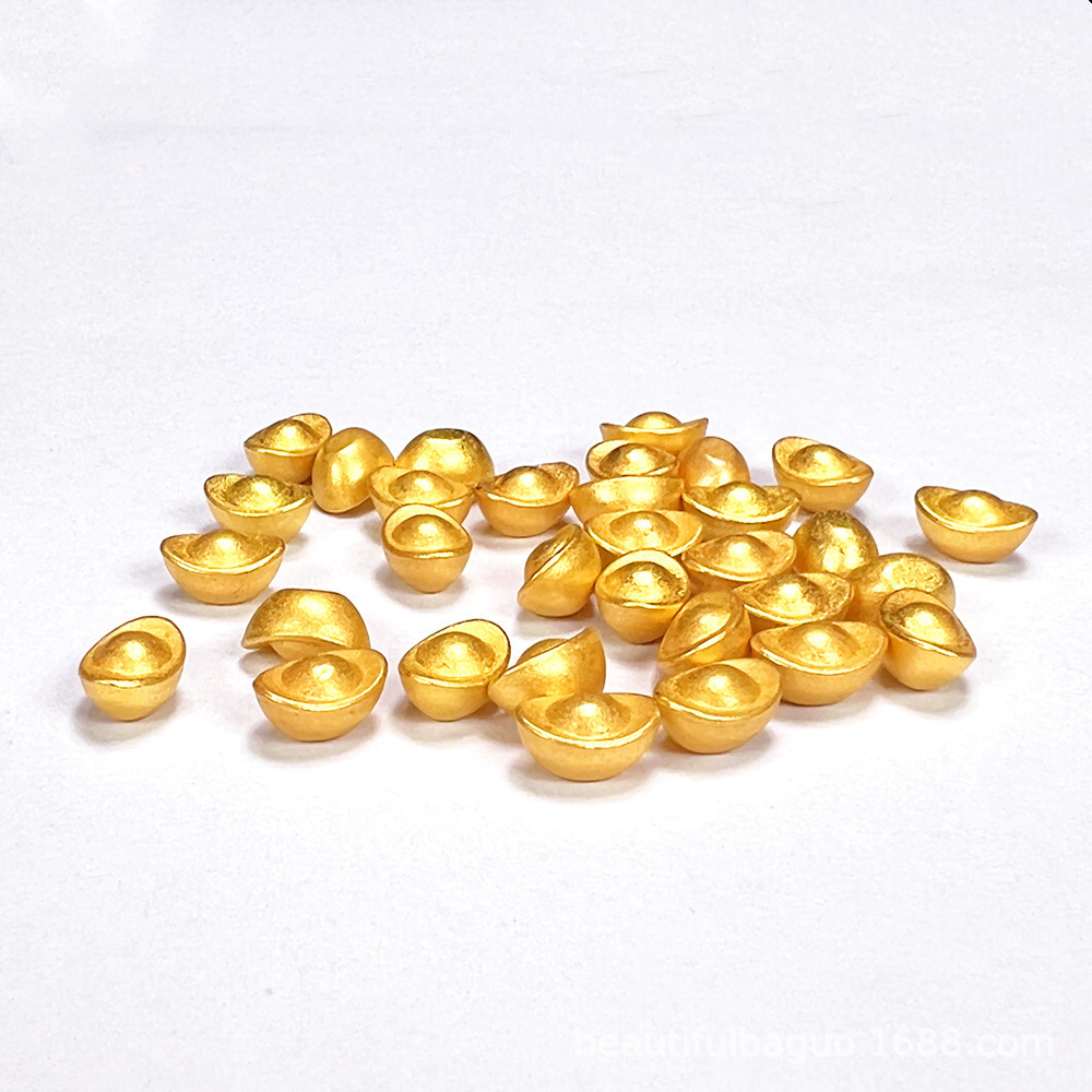 Mini Golden Solid Small Ingot Alloy Solid Small Gold Ingot Cornucopia Rice Cylinder Baifu Cylinder Accessories Ornaments