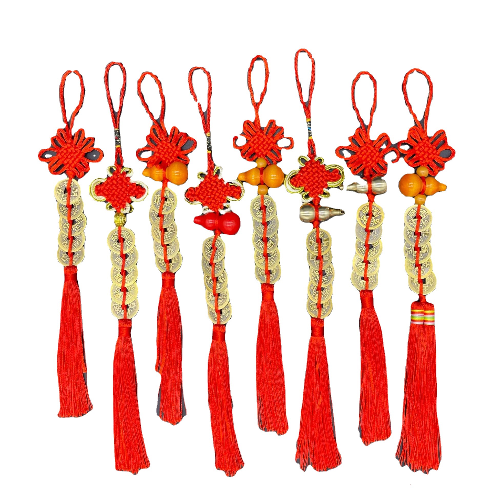 Wudi money pendant real copper pure copper peach gourd Chinese knot copper pendant car pendant stall travel supplies