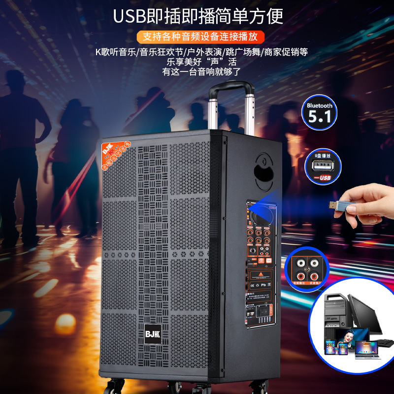 High Power Outdoor 15 Inch Wooden Rod Audio Factory Price Speaker Bluetooth Speaker Factory in stock