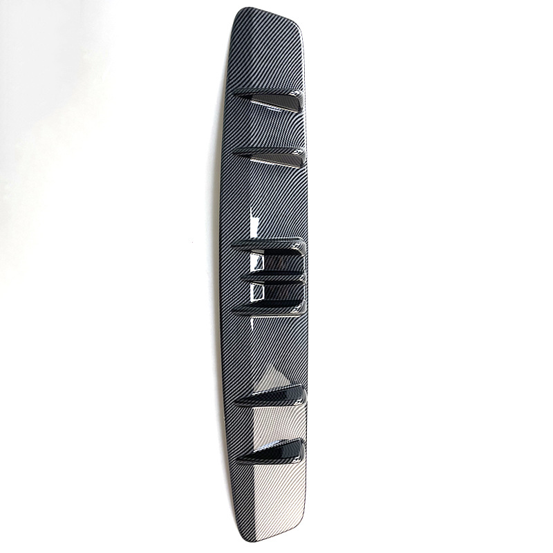 Shark Fin Rear Bumper Universal Spoiler Car Modification Rear Bumper Chassis Deflector Black Rear Lip Glossy Black Carbon Fiber
