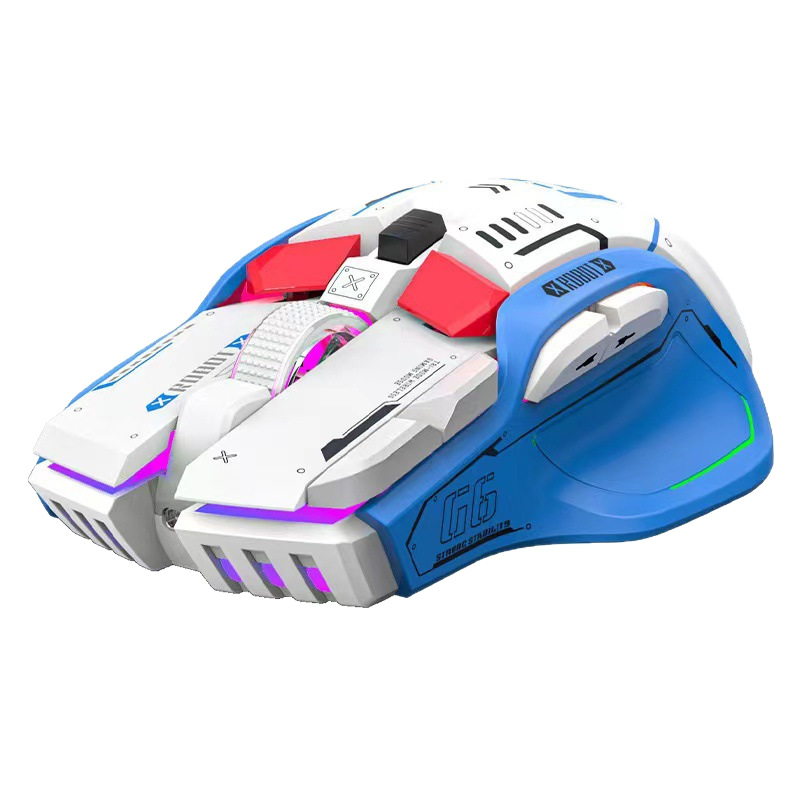 Senlani G6 Three-Mode Rgb Mechanical Mouse Wired Wireless Bluetooth Charging Dock Cross-Border Gaming Silent Mouse