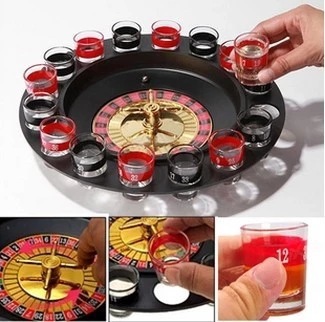 Factory wholesale 16-hole Russian roulette wine glass turntable carousel wine glass game KTV roulette game toy
