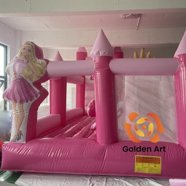 Customized Cross-Border Popular Pink Princess Crown Series Naughty Castle Children's Playground Trampoline Indoor and Outdoor Inflatable Castle