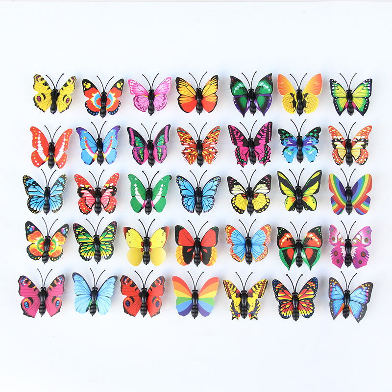4cm Simulation Butterfly Color Flower Butterfly Decoration Crystal Mud Accessories 3D Simulation Butterfly