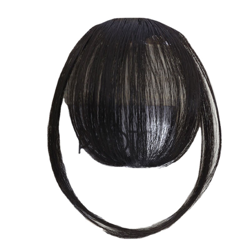 Xuchang Wig with Bangs, Mini Air Bangs for Women, Realistic Seamless Short Hair with Middle Part and Figure-Eight Air Bangs