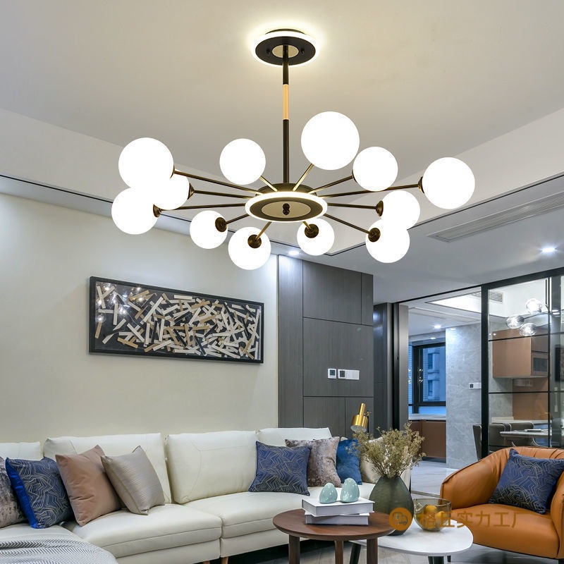 Северная люстра, простая, современная и атмосферная лампа для гостиной, креативная и персонализированная лампа для спальни, магическая молекулярная лампа интернет-знаменитости, лампа для ресторана