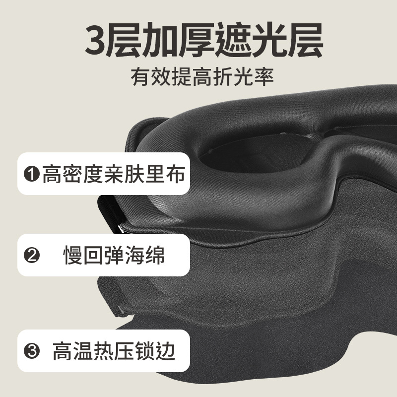 Light-Blocking Eye Mask 6D Stereo Deep Groove Lunch Break Sleep Soft and Breathable Without Eye Pressure for Men and Women to Relieve Eye Fatigue