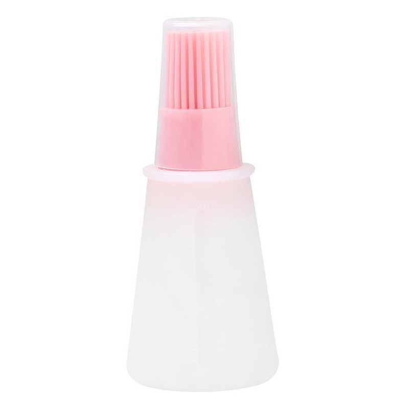 Silicone Oil Bottle Brush Outdoor Barbecue Seasoning Brush with Scale and Lid Squeeze Oil Bottle Sauce Brush Baking Oil Bottle