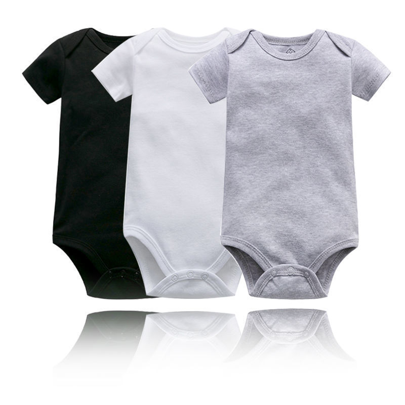Baby Short-Sleeved Black Full Moon Photo Clothes Summer Jumpsuit Pure Cotton Baggy Triangle Hoodie Short Style