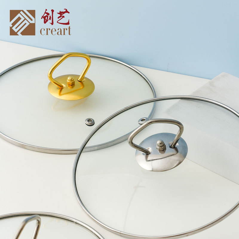 Gold Plated Pot Lid Handle Glass Pot Lid Ceramic Soup Pot Top Bead Anti-scalding Wok Stainless Steel Kitchen Accessories