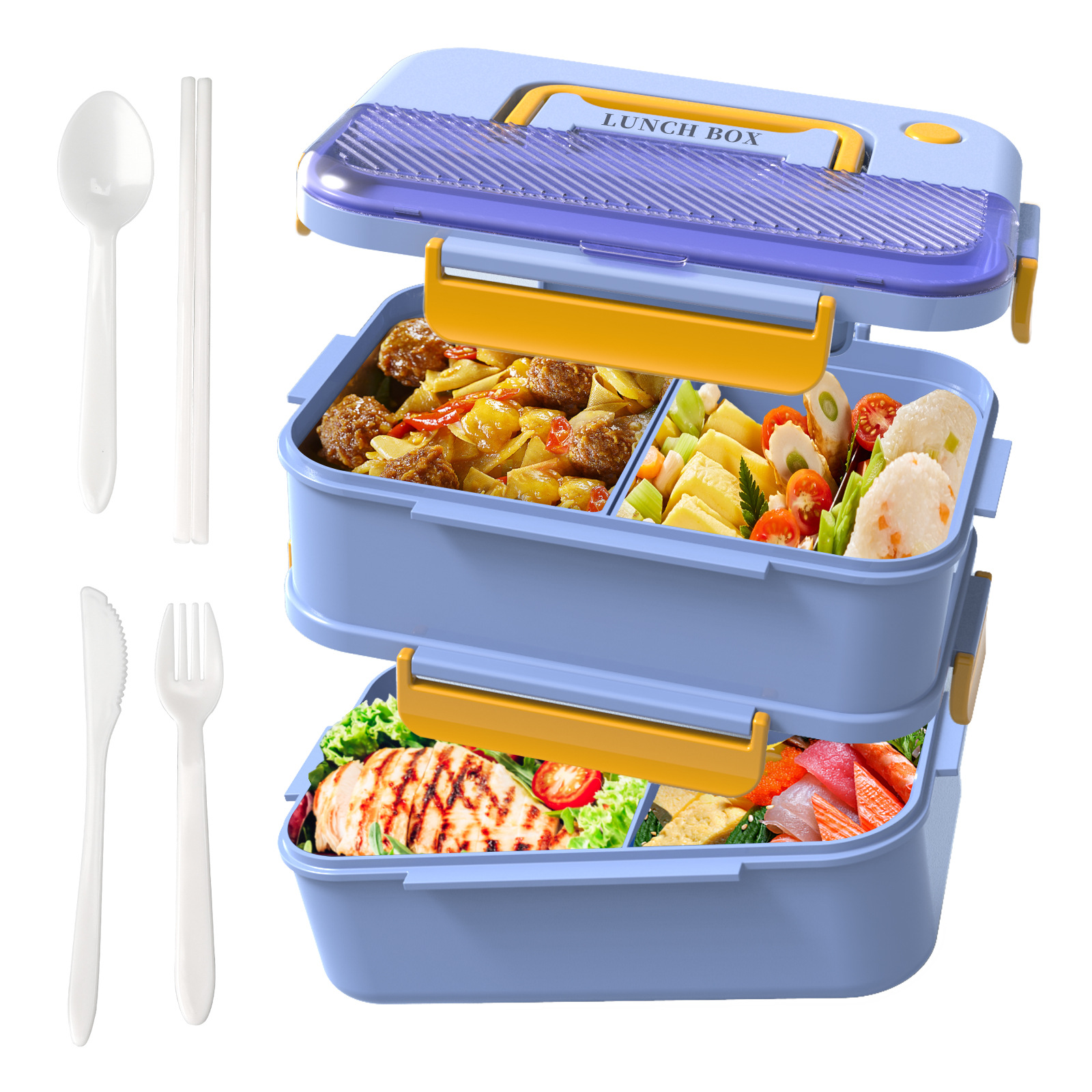 Новая большая контейнерная коробка для обедов, для студентов и офисных работников, квадратная, можно разогревать в микроволновке