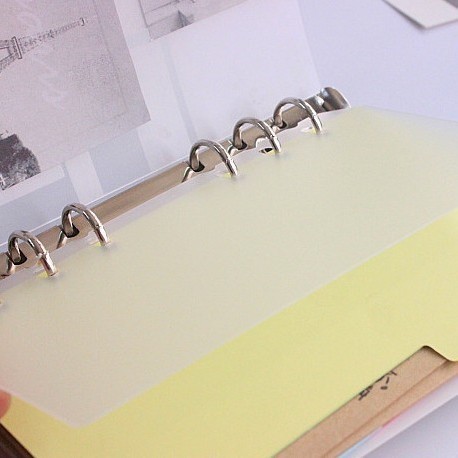 A5/A6 Loose-Leaf Binder 6-Hole Divider Loose-Leaf Notebook Inner Page Divider Pp Transparent Frosted Thickened 60Gsm