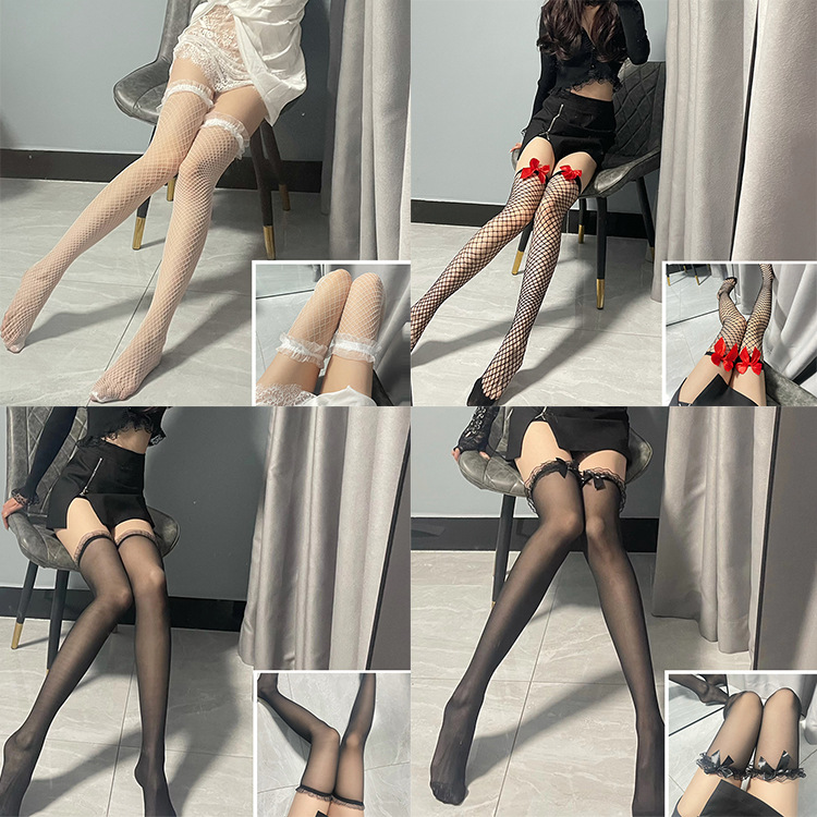 Sex Stockings Sexy Sex Temptation Black Silk Wear Purple Open Red Stockings Lace Pure Desire Net Stockings Thin Women