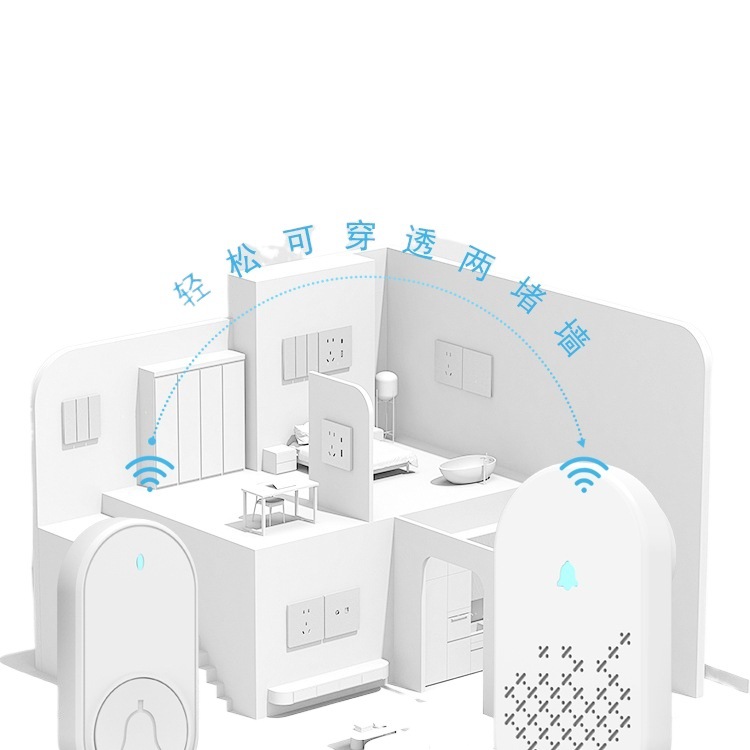 Wireless Electronic Doorbell Ding Dong Cute Home Entrance Door Waterproof through Wall Long-Distance Call for the Elderly and Pregnant Women