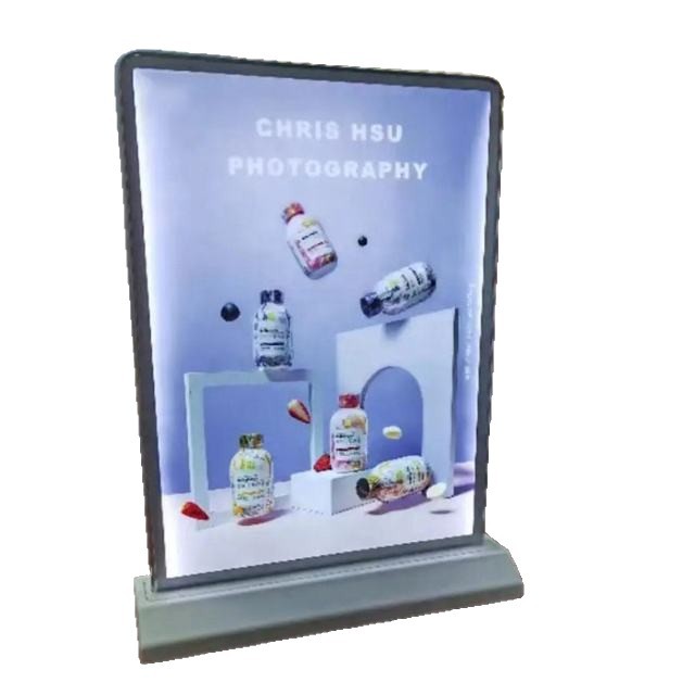 Sanya Export Custom Double-Sided Luminous Small Light Box Rechargeable Desktop Advertising Menu Board with Battery Table Use