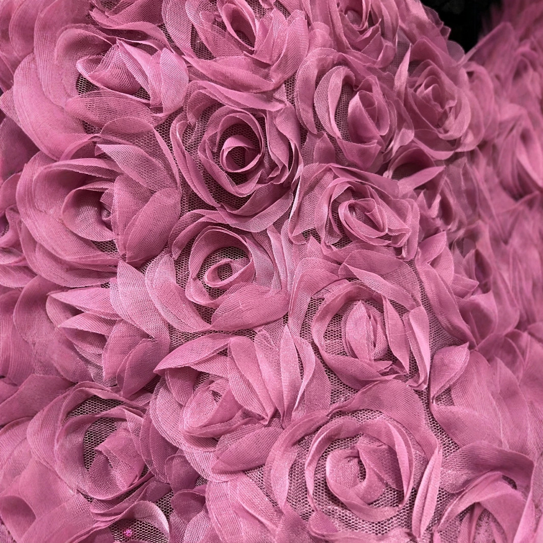 Factory Direct Sales Stereo Plate with Rose Embroidery Lace Embroidery Lace Lolita Dress Children's Clothing Fabric