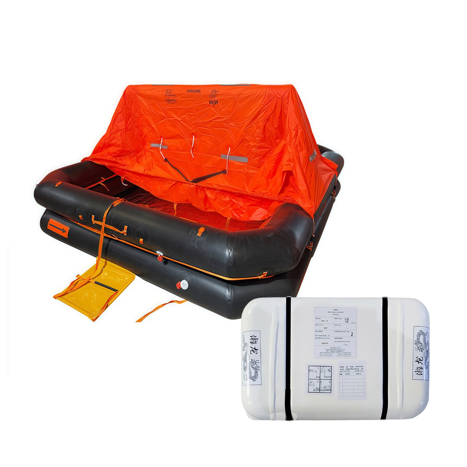 Inflatable Life Raft Yacht Boat Inflatable Escape Raft Water Emergency Rescue Automatic Inflatable Lifeboat
