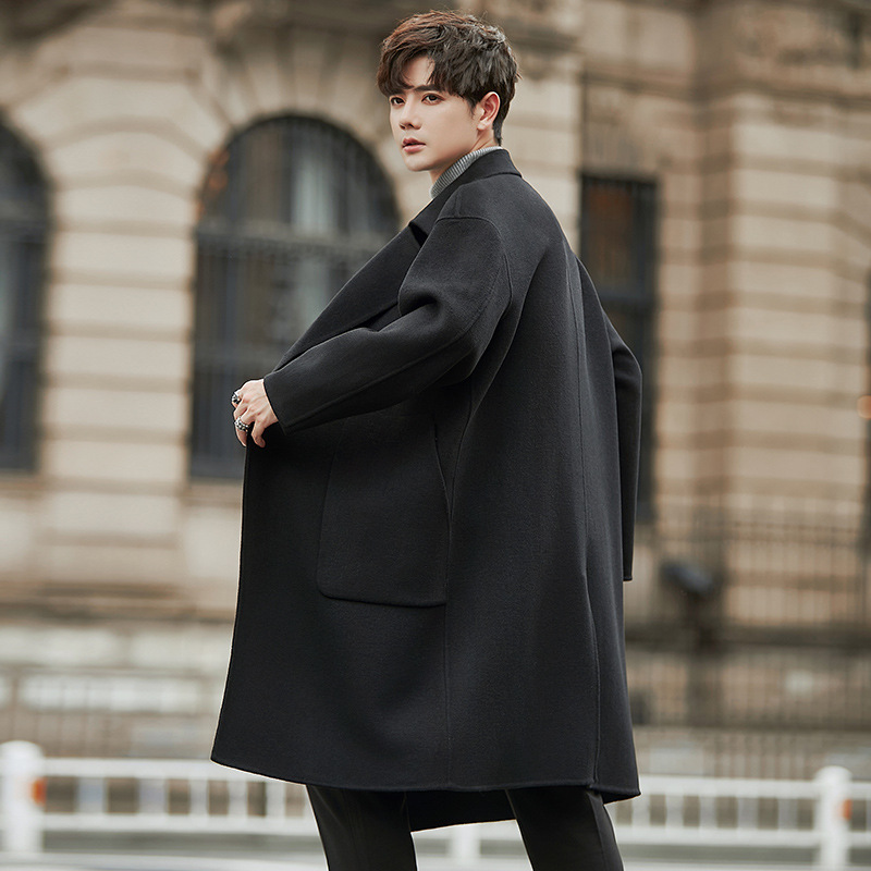 23B705 double-sided woolen coat mid-length autumn and winter wool girl trench coat high-end high-grade non-cashmere coat