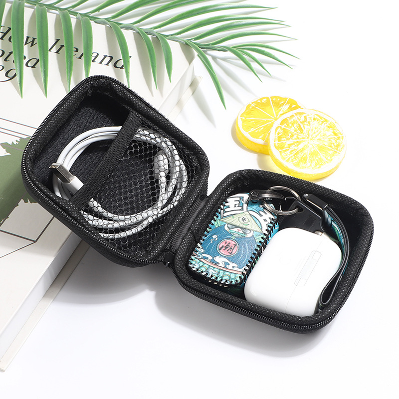 Factory Wholesale Eva Headphone Zipper Bag Data Cable Storage Box Mobile Power Supply Cosmetics Bag Cross-Border Hot Sale