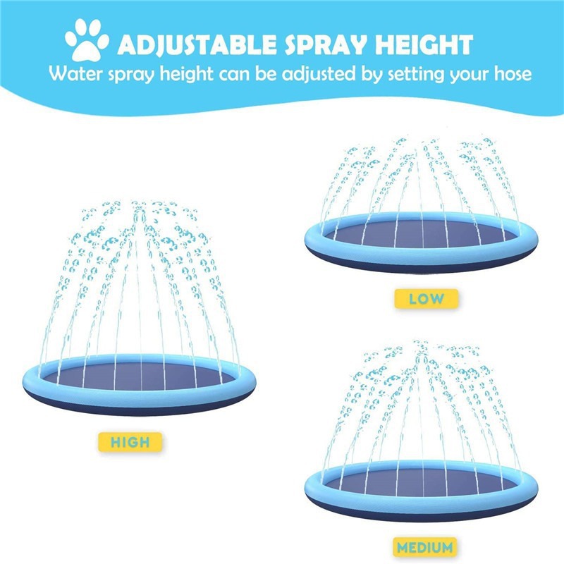 in stock Thickened Non-Slip Pet Water Spray Mat Outdoor Pet Water Pet Bath Foldable Water Bath Pool