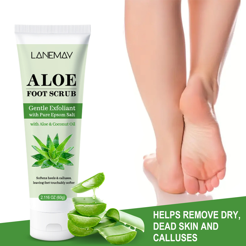 Cross-border Aloe Scrub Net Sliding Foot Cleansing and Exfoliating Massage Cream Foot Scrub