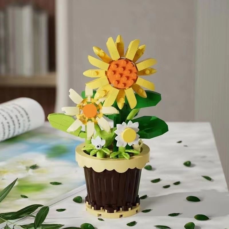 Chaolechuang Micro-particle 7219-30 Building Blocks Eternal Flower Potted Plants Girls Birthday Gift Assembled Building Blocks