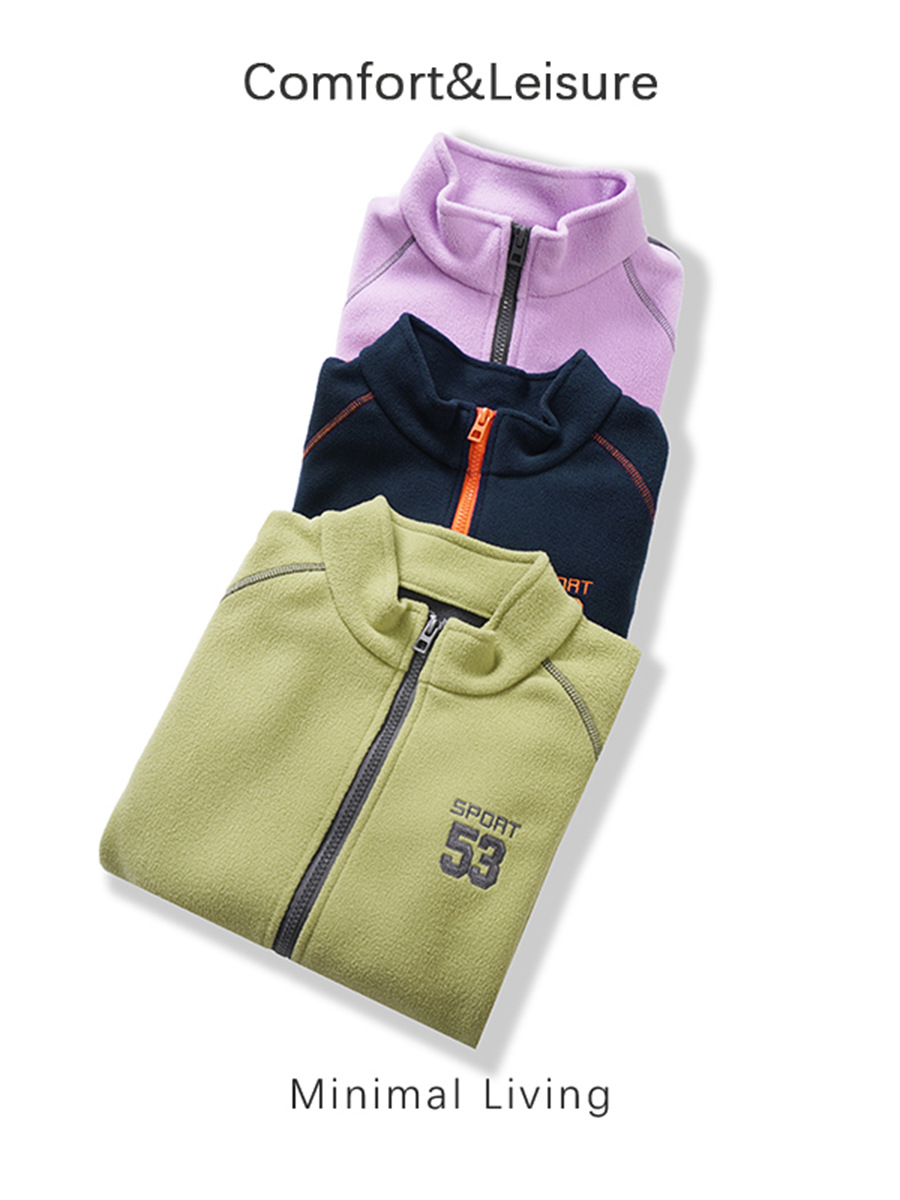 Children's Polar Fleece Jacket Baby Thickeneded Warm Fleece Top Boys and Girls Outdoor Windproof Jacket Liner New Product