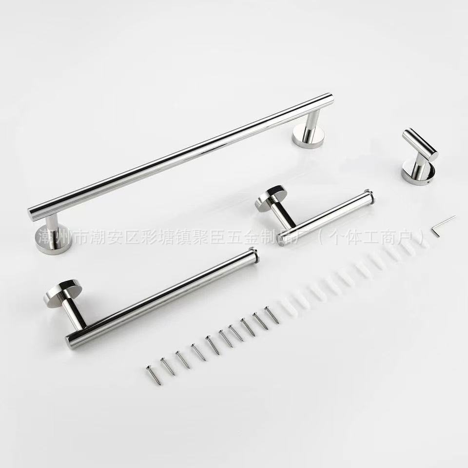 Cross-Border Punch-Free Stainless Steel Paper Towel Rack Bathroom Towel Rack Wall-Mounted Coat Hook Roll Paper Creative Bathroom Storage