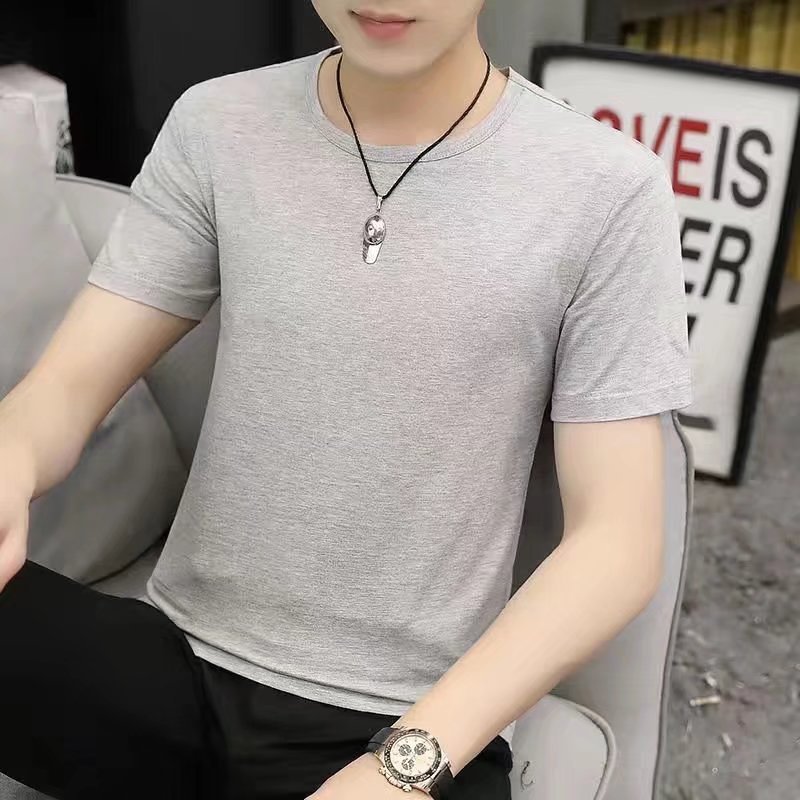 Source manufacturers summer men's breathable cool feeling ice silk T-shirt thin short sleeve T-shirt men's quick drying men's half sleeve