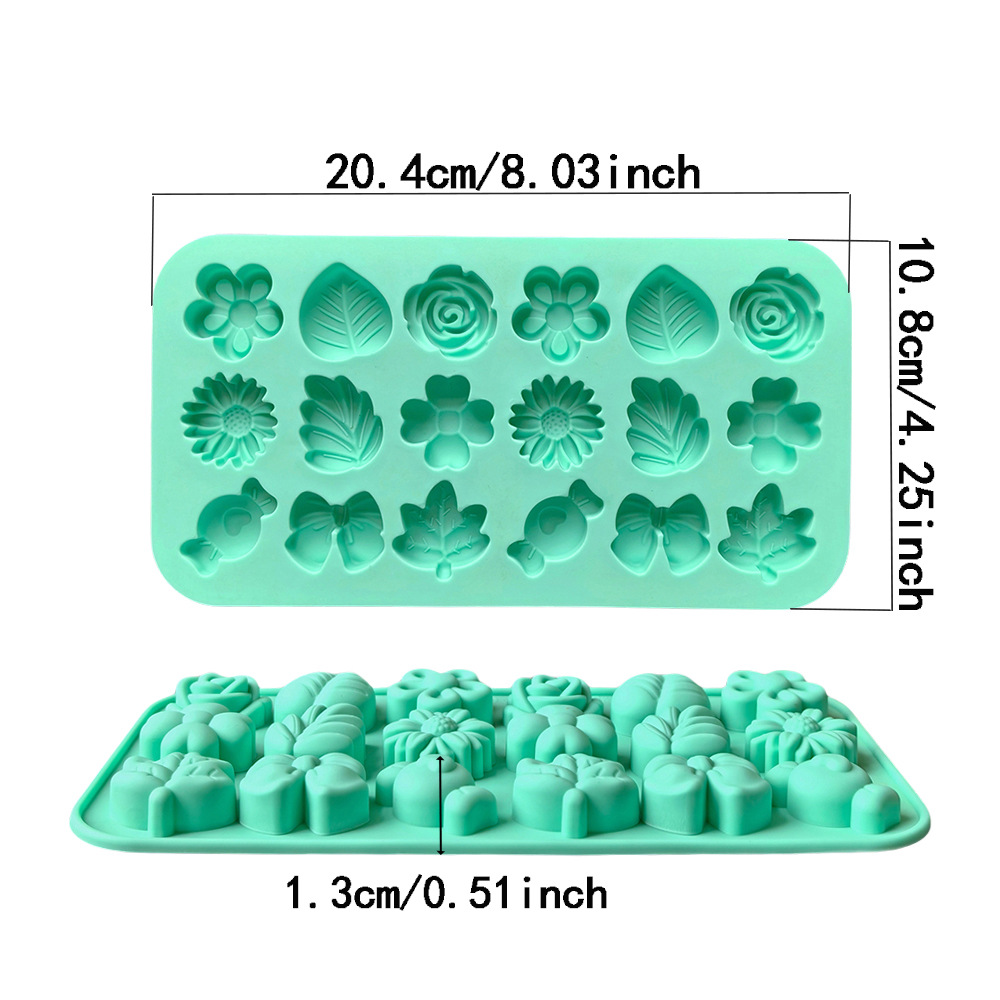 18 Pieces of 9 Flower-Shaped Silicone Molds DIY Baking Ice Tray Cake Chocolate Mold 861
