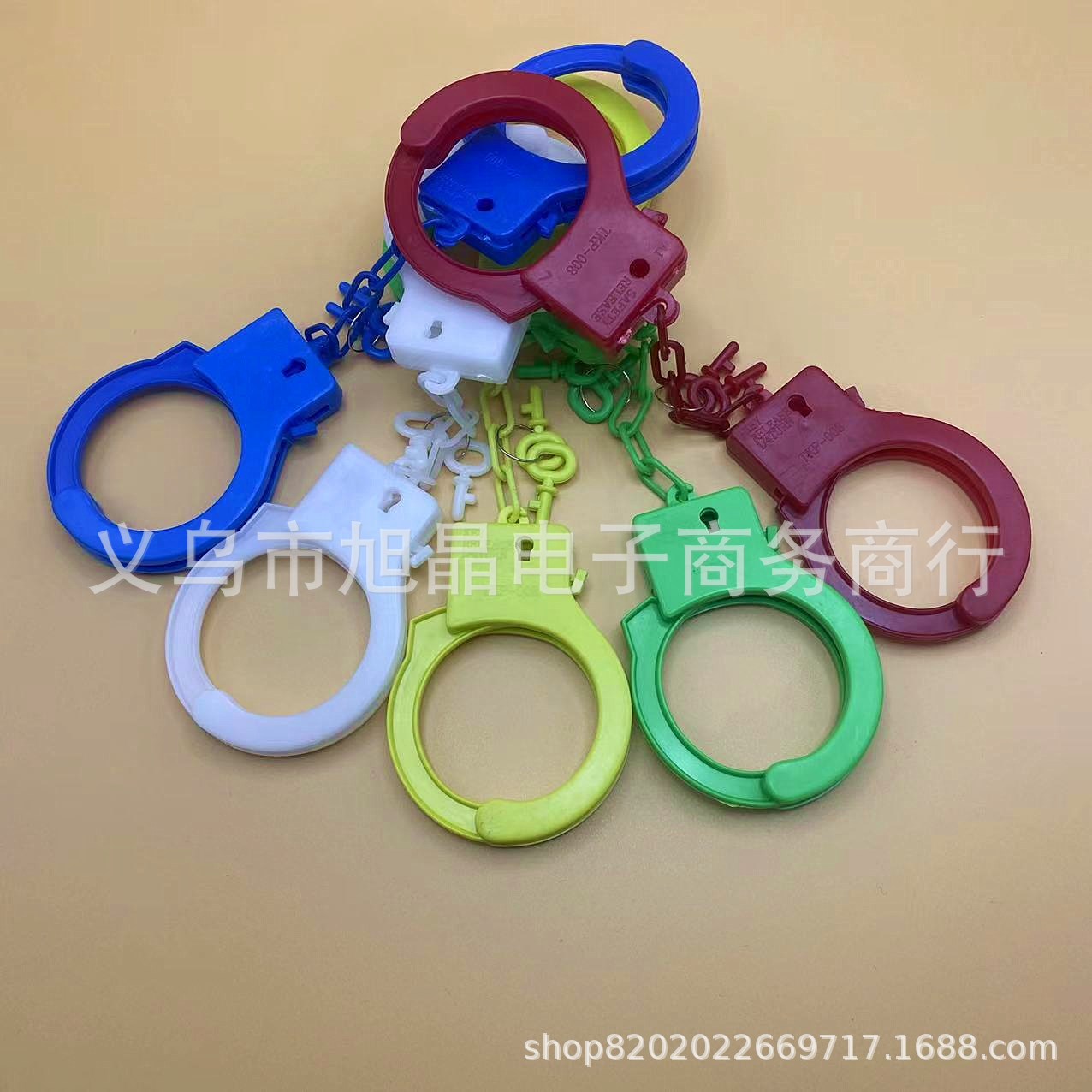 Simulation toy color plastic handcuffs with keys children play house police set accessories Halloween hot