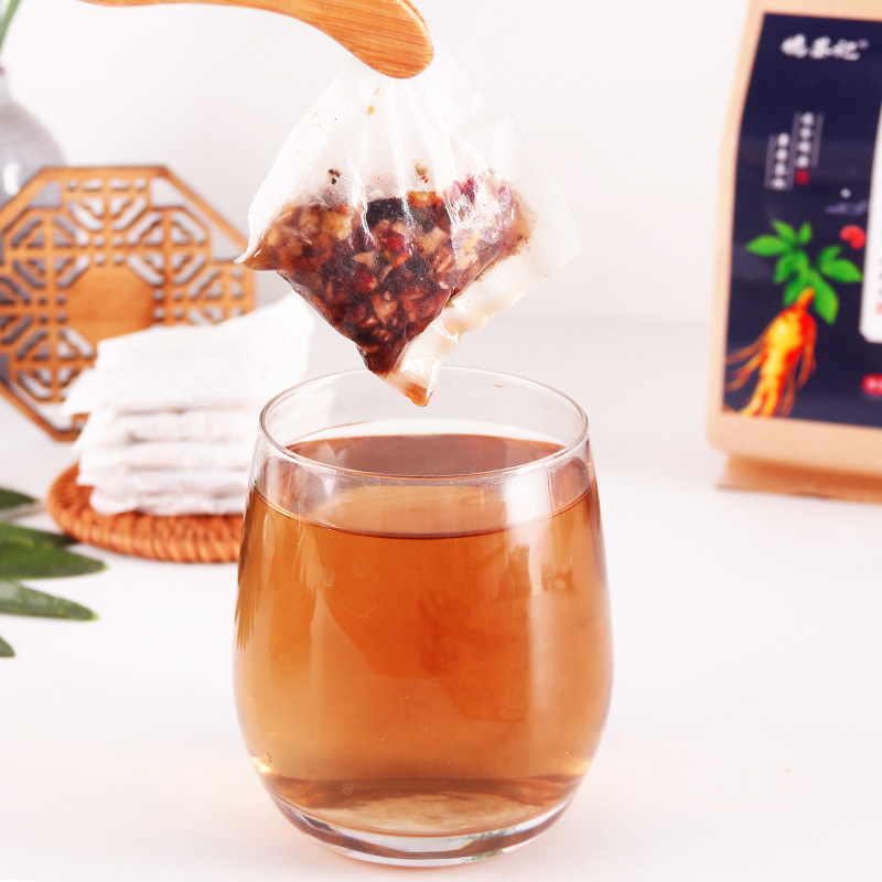 Yan Cha Ji Ginseng Ten Treasures Tea with Stevia 150g (5g*30 Small Bags) Tea Bags Cross-Border Wholesale Sugar-Free