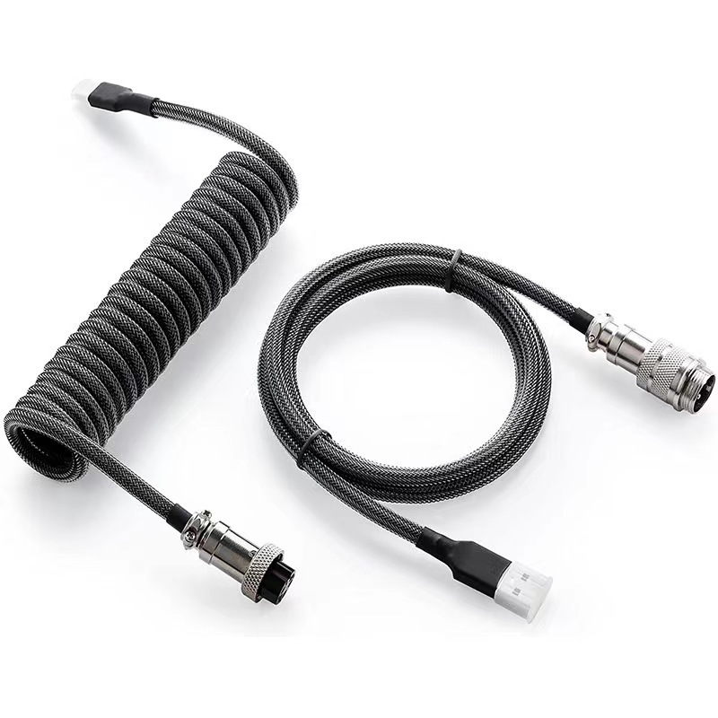 Factory Direct Sales mechanical keyboard Aviation plug cable keyboard cable game cable USB cable data cable spring cable customized cable