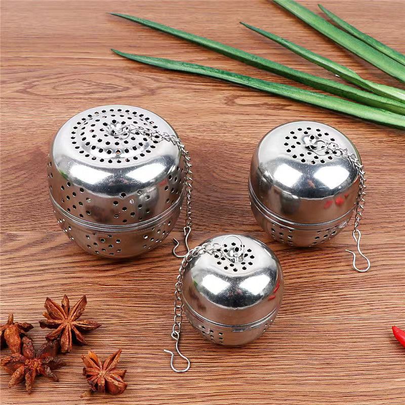 ✅ Seasoning New Ball Bag 410 Stainless Steel Marinade Seasoning Ball Soup Stew Meat Anise Spice Box Weibao Tea