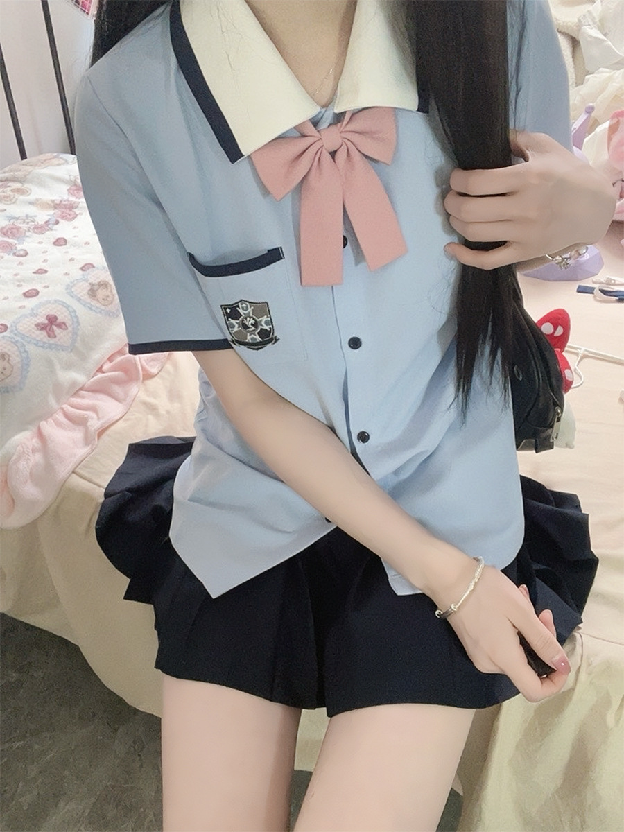 Xingnai school uniform original jk uniform summer shirt women's short sleeve graduation season college style class uniform Senior high school student suit
