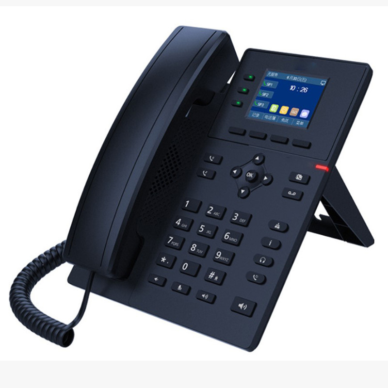 Neutral Panel Color Screen Network Phone Business Office 4Sip Line 6-Party Conference Ip Phone Landline