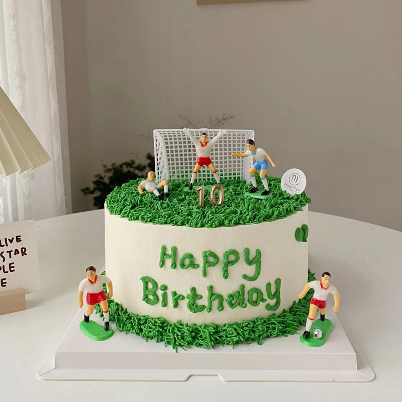 Plastic Trophy Children's Soccer Team Set Cake Decoration Ornaments Car-Mounted Boy Gift World Cup Plug-In Wholesale