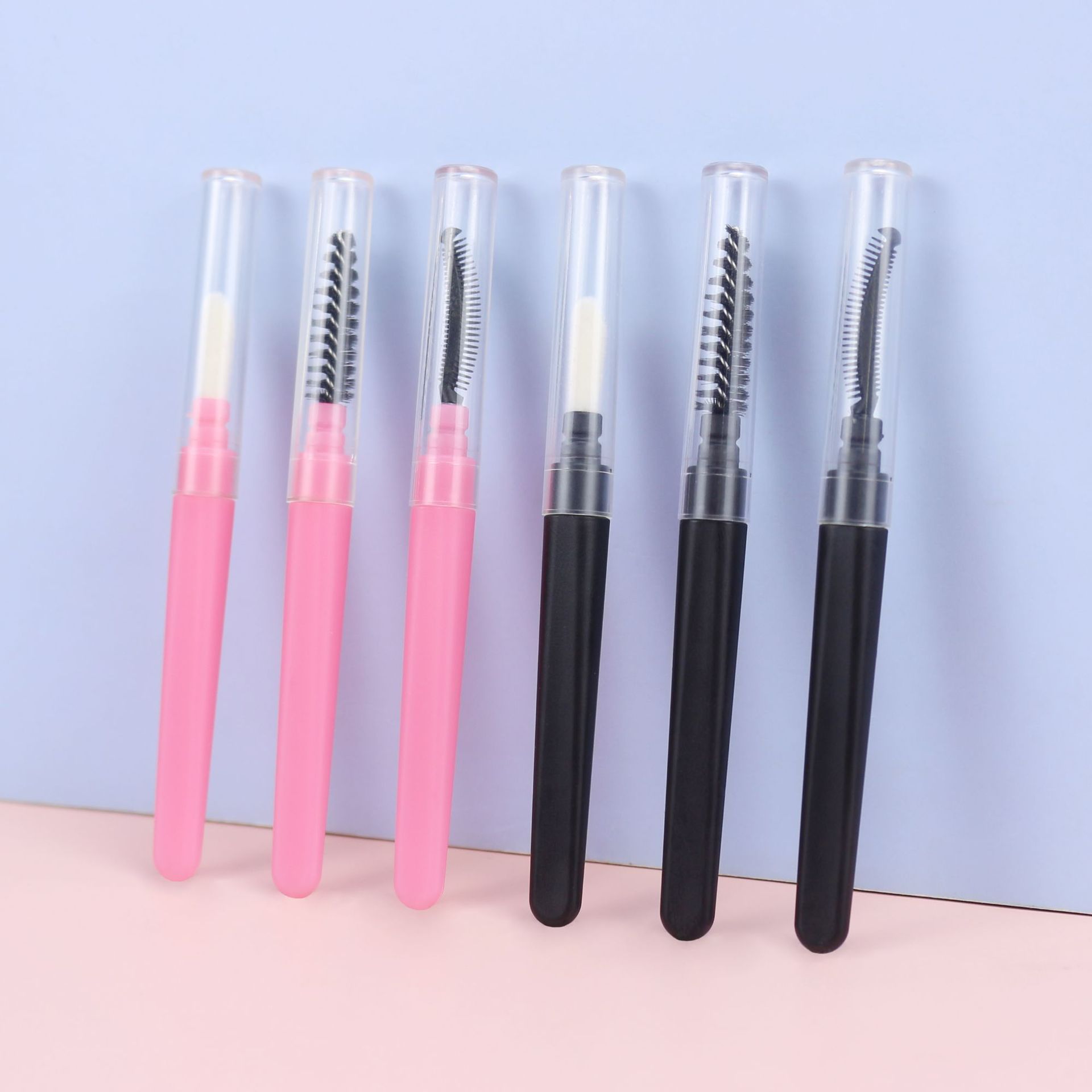 Многофункциональная щетка для наращивания ресниц с прозрачной защитной крышкой, портативная щетка для расчесывания ресниц и бровей, спиральная щетка