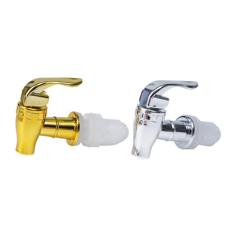 Press the Faucet to Fill the Wine Bottle with Water, Abs Plastic Extended Faucet Spout, Gold and Silver Color with Filter for Wine Jar