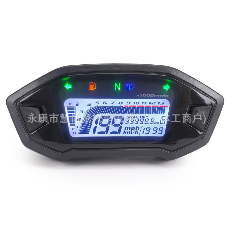 7-цветной регулируемый универсальный мотоцикл LCD цифровой спидометр 1000 об/мин, одометр для 2-4 цилиндров