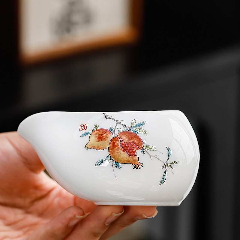 Dehua Ceramic Coffee Bean Metering Tray Teaspoon Milk Pot Tea Weighing Tray Milk Pot Tea Box Tea Dispencer Tea Ceremony Accessories