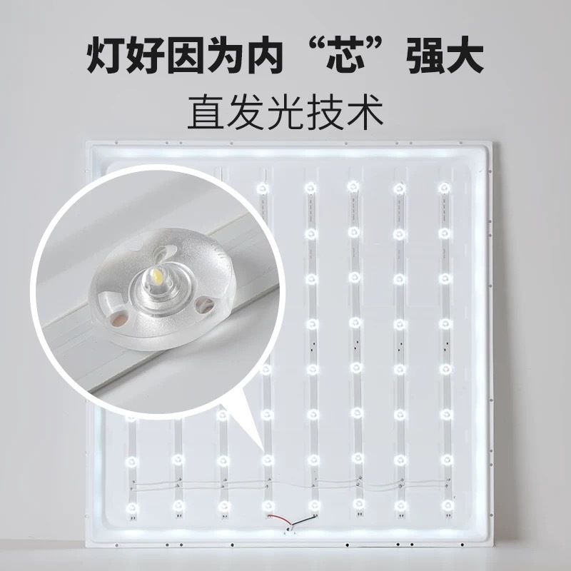 Led flat panel light 600*600 straight light panel light office aluminum gusset plate light kitchen and bathroom light integrated ceiling light